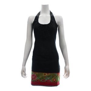LAUNDRY Black Silk Floral Halter Dress Size 6 New With Tags